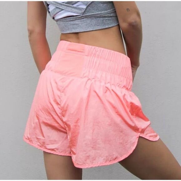FP Movement The Way Home High Rise Shorts Peach Nylon Elastic Waist XS - Picture 3 of 14